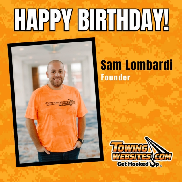 Happy Birthday, Sam! 🎉 We’re grateful for the leadership, dedication, and vision you bring to TowingWebsites.com every day. Wishing you an awesome birthday and another great year ahead!
